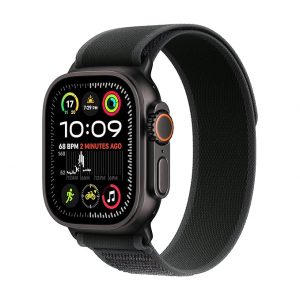 Apple Watch Ultra 2 [GPS + Cellular 49 mm] Smartwatch, Sports Watch with Black Titanium Case with Black Trail Loop - M/L. Fitness Tracker, Precision GPS, Action Button, Carbon Neutral