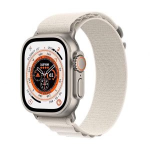 Apple Watch Ultra [GPS + Cellular 49 mm] smart watch w/Rugged Titanium Case & Starlight Alpine Loop Small Fitness Tracker, Precision GPS, Action Button, Extra-Long BatteryLife, Brighter Retina Display
