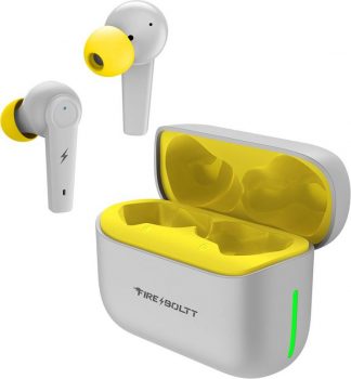 Fire-Boltt Fire Pods Polaris ANC ENC Earbuds TWS, about 24H playtime, RGB Lights Bluetooth (Grey, Yellow, True Wireless)