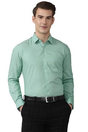 Peter England Men's Solid Regular Fit Shirt