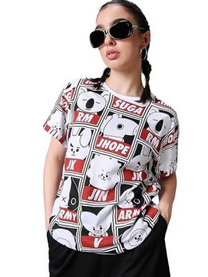 Bewakoof Air 1.0 Women's Cotton Boyfriend Fit Round Neck T-Shirt