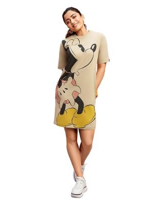 Bewakoof Official Disney Merchandise Women's Graphic Printed T-Shirt Dress
