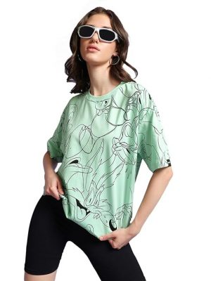 Bewakoof Official Looney Tunes Merchandise Looney Tunes Women's 100% Cotton Oversized Fit Round Neck T-Shirt