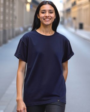Bewakoof Women Navy Blue Boyfriend T-shirt
