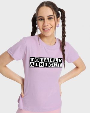 Bewakoof Women Printed Round Neck Pure Cotton Purple T-Shirt