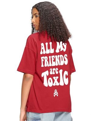 Bewakoof Women's 100% Cotton Graphic Print Oversized Fit Round Neck T-Shirt