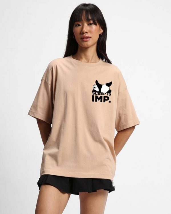 Bewakoof Women's Cotton Graphic Print Oversized Fit Round Neck T-Shirt