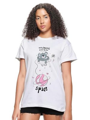 Bewakoof Women's Graphic Print Cotton Jersey T-Shirt- Regular Fit
