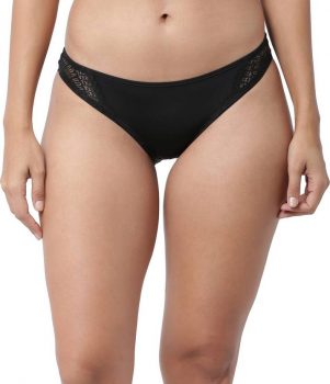 Enamor Black Solid Low Waist Bikini perfect fit, and a flattering silhouette for everyday wear.