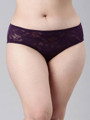Enamor P122 Lace Women Hipster Purple Panty