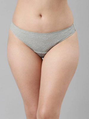 Enamor Women Grey Solid Thong Briefs