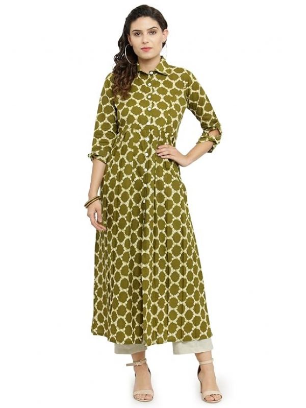 Indibelle Cotton Full Length Shirt Style Kurta