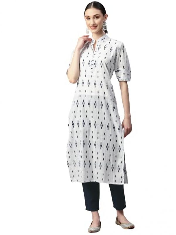Indibelle Cotton Lurex Ikat Print Kurta