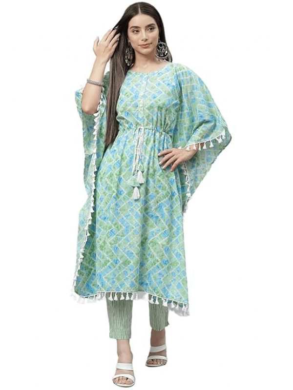 Indibelle Cotton Tie Dye Print Kaftan Kurta