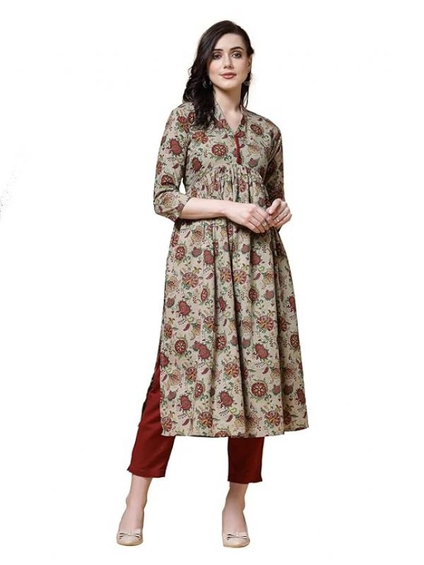 Indibelle Floral Print Cotton Nyra Kurta