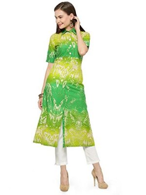 Indibelle Printed Shirt Style Cotton Kurta