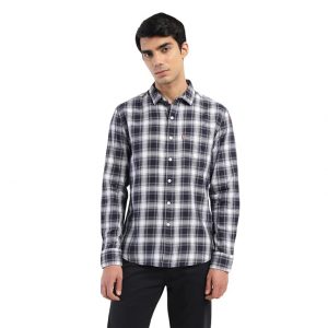 Levi's Men Checked Slim Fit Shirt with Patch Pocket