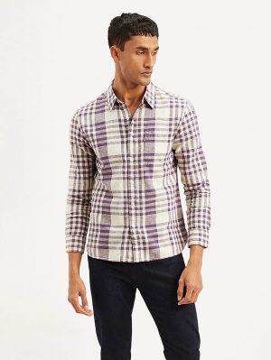 Levi's Men's Checkered Slim Fit Linen Shirt