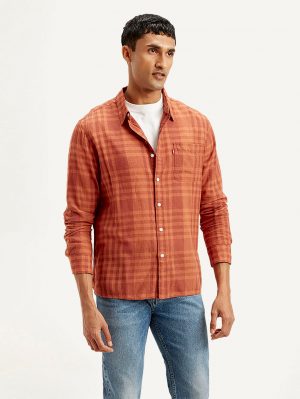 Levis Men's Checkered Slim Fit Linen Shirt