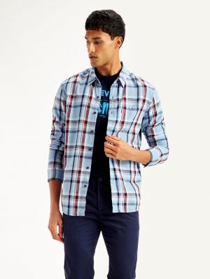 Levi's Men Slim Fit Checkered Spread Collar Casual Shirt