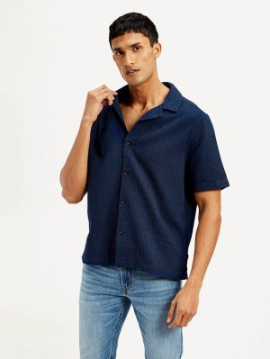 Levi's Men's Resort Collar Textured Relaxed Fit Shirt
