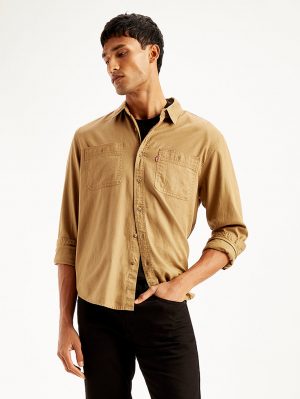 Levi's Men's Solid Regular Fit Denim Shirt