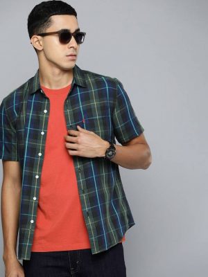 Levis Slim Fit Checked Pure Cotton Casual Shirt