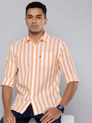 Levis Slim Fit Striped Pure Cotton Casual Shirt