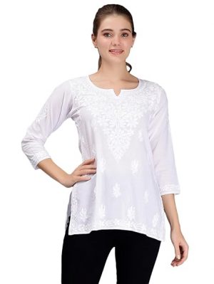 Seva Chikan Hand Embroidered Cotton Lucknowi Chikankari Top