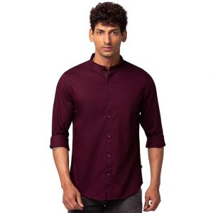 Spykar Green Full Sleeves Dobby Shirt for Men