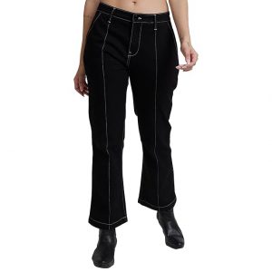 Spykar High Rise Bootcut Fit Black Jeans for Women
