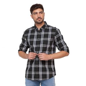 Spykar Men Regular Slim Fit Full Sleeves Shirt
