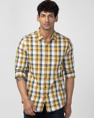 Spykar Men Slim Fit Checkered Casual Shirt