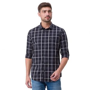Spykar Men Slim Fit Checkered Casual Shirt