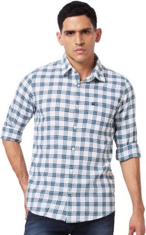 Spykar Men Slim Fit Checkered Casual Shirt