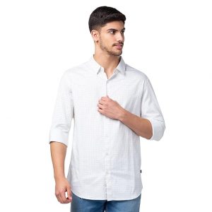 Spykar Men Slim Fit Printed Spread Collar Casual Shirt