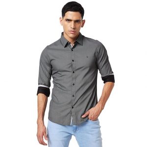 Spykar Men Slim Fit Printed Spread Collar Casual Shirt