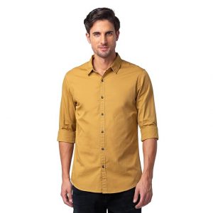 Spykar Men Slim Fit Solid Casual Shirt