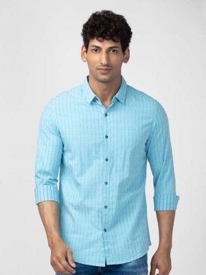 Spykar Men Slim Fit Striped Casual Shirt