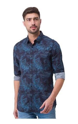 Spykar Men's Printed Regular Fit Shirts