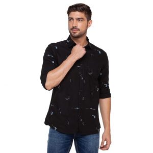 Spykar Men's Printed Slim Fit Shirt
