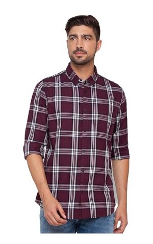 Spykar Men's Regular Fit Shirt (MSH02BBCS168)