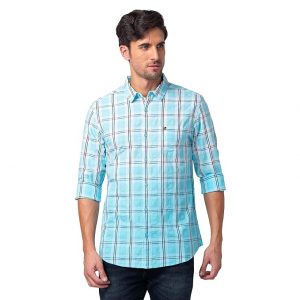 Spykar Peach Full Sleeves Y/D Dobby Shirt for Men