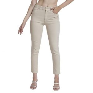Spykar Women Beige Cotton Mom Fit Ankle Length Clean Look Jeans -(Amora)