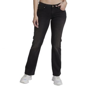 Spykar Women Black Lycra Bootcut Fit Ankle Length Low Distressed Jeans -(Elissa-Low)