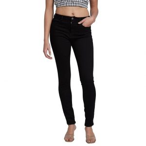 Spykar Women Black Lycra Skinny Fit Regular Length Jeans (Adora)