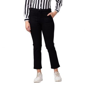 Spykar Women Black Lycra Slim Straight Fit Ankle Length Jeans (Emma)