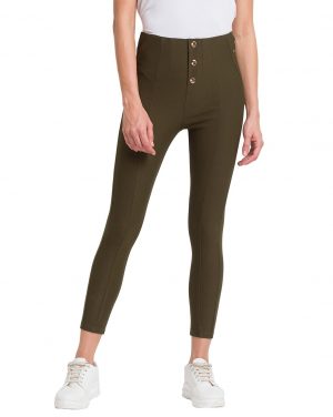 Spykar Women Olive Green Cotton Track Pants