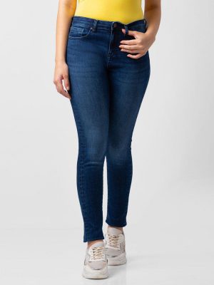 Spykar Women Skinny Mid Rise Blue Jeans