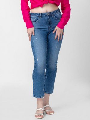 Spykar Women Slim Mid Rise Blue Jeans